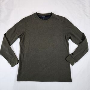 01.Algo Sweater Men's Olive Green Knit Crewneck Performance Wicking Size XL